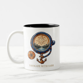 Nautisk kompass kaffemugg äventyrspresent