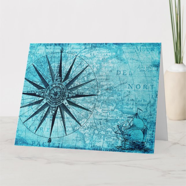 Nautisk kompass kort (Framsida)