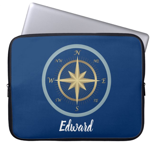 Nautisk kompass laptop fodral (Framsidan)