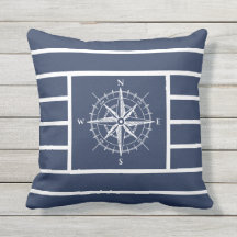 Nautisk kompass Navy blå ränder