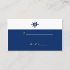 Nautisk kompass Navy Gult Bröllop Place Cards Placeringskort