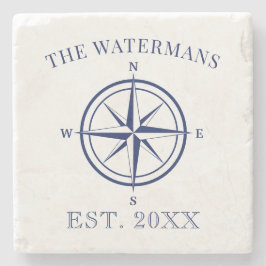 Nautisk kompass Ro marinblå familj Namn Stenunderlägg