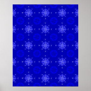 Nautisk kompass Ro Poster