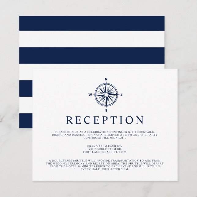 Nautisk kompass Vindros | Mottagningsinbjudan Inbjudningar (Fram/baksida)