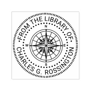 Nautisk kompassros #3NT Biblioteksboknamn Självfärgande Stämpel