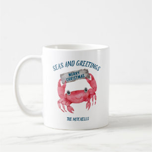 Nautisk krabba Seas Hälsning jul Kaffemugg