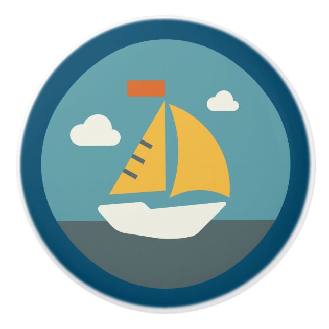 Nautisk, kustlevande, segelbåt knopp (Framsidan)