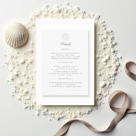 Nautisk kustnära Snäcka Formell Bröllop-informatio Tilläggskort