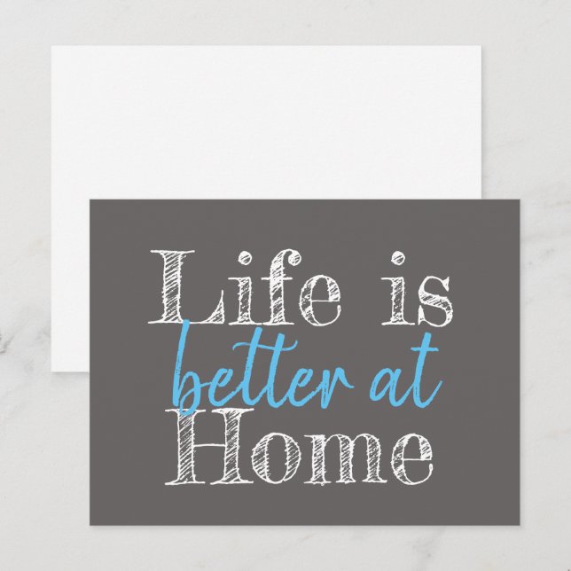 Nautisk LIVET ÄR BÄTTRE I HEMMET | Vykort (Fram/baksida)