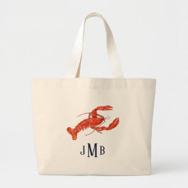 Nautisk lobster Monogrammed Tote Bag Jumbo Tygkasse