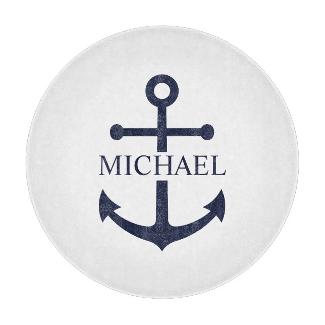 Nautisk marin blå ankare Personlig Namn (Framsidan)