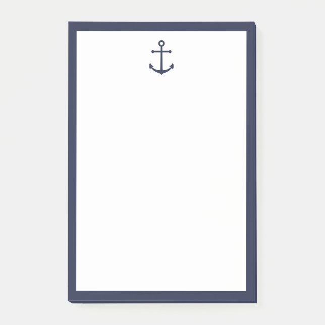 Nautisk marin blå ankare post-it block (Framsida)