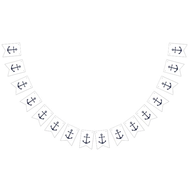 Nautisk marin blå ankare vimplar (Alla)