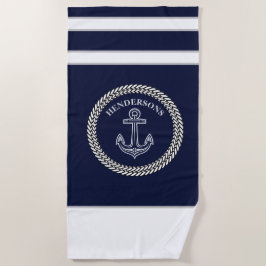 Nautisk marin blå ankarkolsmonogram