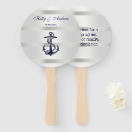 Nautisk marin blå ankchor Silver WT BG Bröllop