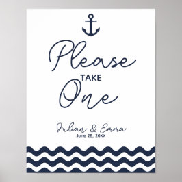 Nautisk marin blå färg: ta en utskriftsförmån poster