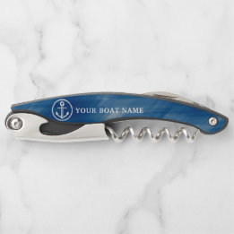 Nautisk marin Blue Boat Namn Anchor och Rope