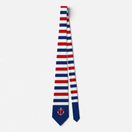 Nautisk marin marin flotta Vit ankare Design Neck Slips