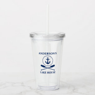 Nautisk marinblå ankare Rope Oars Sjö House Take Away Mugg