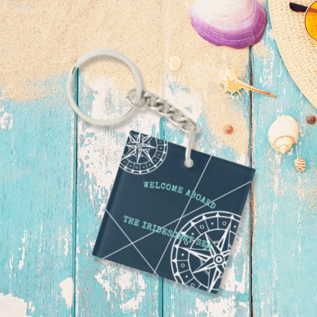 Nautisk marinsolblått välkomstbord - kompass Ro (Skapare uppladdad)