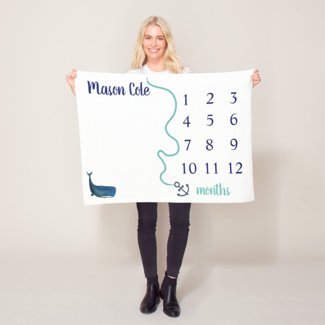 Nautisk milstolpefilt fleecefilt (På plats)