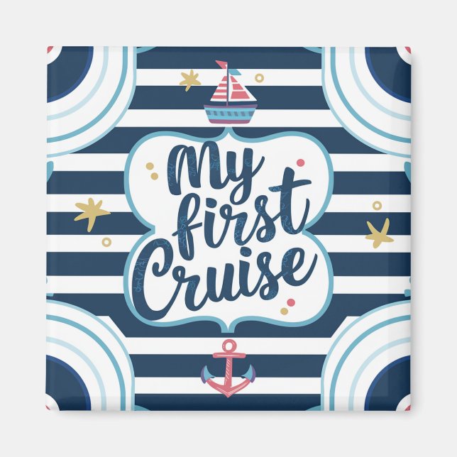 Nautisk min första kryssning magnet (Framsidan)