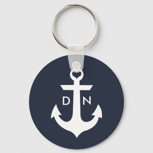 Nautisk monogram ankarnyckelkedja nyckelring