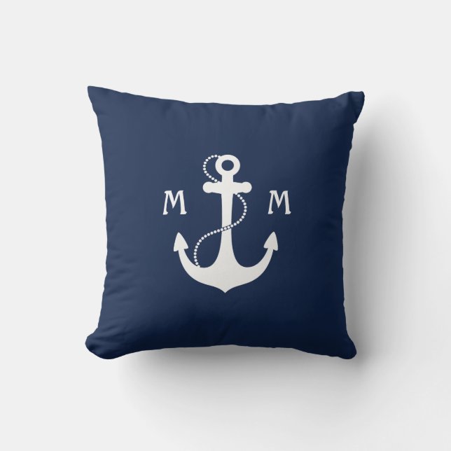 Nautisk Monogram Kudde (Framsida)