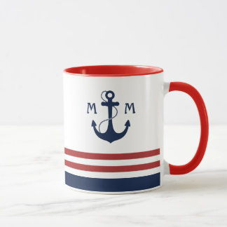 Nautisk Monogram Mugg