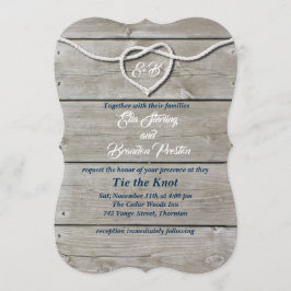 Nautisk monogrambröllop inbjudningar