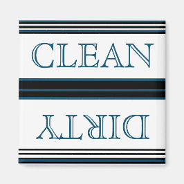 Nautisk Mörk Teal Blue Dishwasher Dirty Clean Magnet