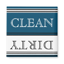 Nautisk Mörk Teal Blue Dishwasher Dirty Clean