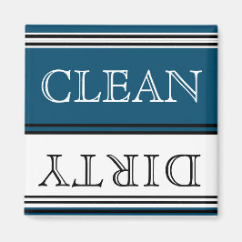 Nautisk Mörk Teal Blue Dishwasher Dirty Clean Magnet