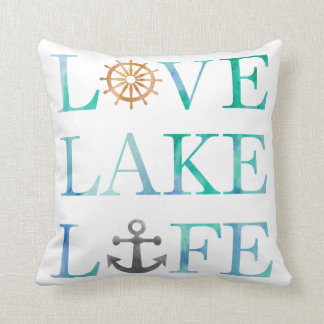 Nautisk Nautisk kärlek Sjö Life Watercolor Typogra Kudde