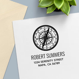 Nautisk navigeringskomass Adress Självfärgande Stämpel