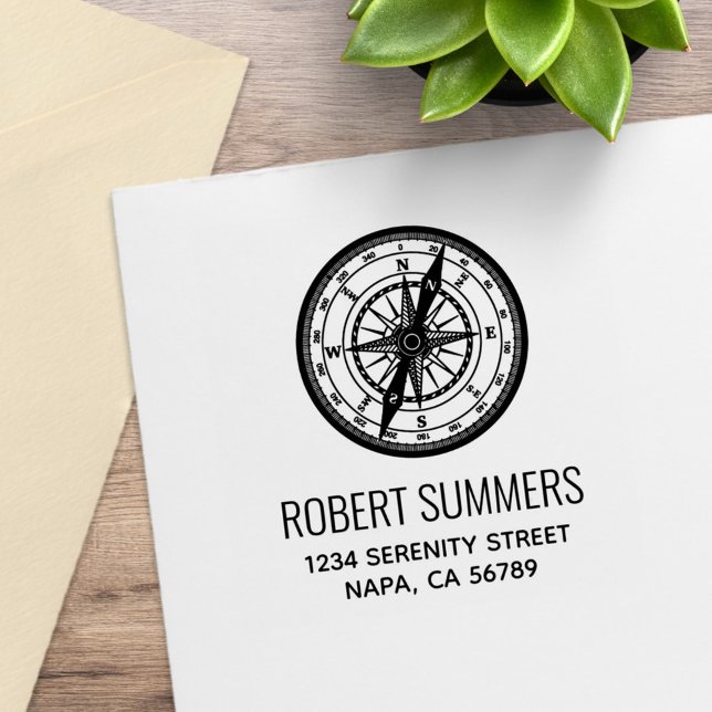 Nautisk navigeringskomass Adress Stämpel (Skapare uppladdad)