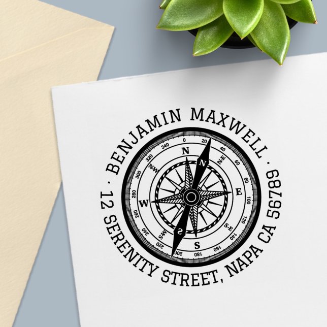 Nautisk navigeringskomplex Adress Självfärgande Stämpel (Skapare uppladdad)