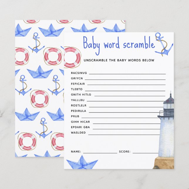 Nautisk ocean - Baby Ordspridning (Fram/baksida)