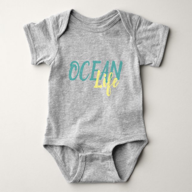 nautisk OCEAN Life-bokstav T Shirt (Framsida)