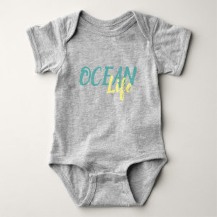 nautisk OCEAN LIFE-skrift T Shirt
