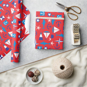 Nautisk och oceanisk ikon presentpapper