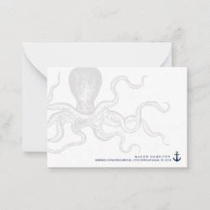 Nautisk Octopus med ankare Notecard Anteckningskort