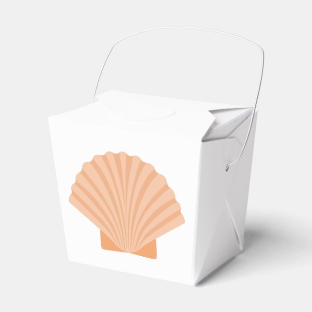 Nautisk Orange Snigelskal Strand Bröllop Presentaskar (Framsidan Sidan)