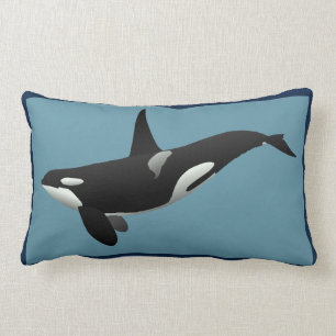 Nautisk orca Blå Lumbarkudde