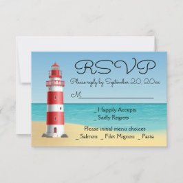 Nautisk OSA Lighthouse Beach Wedding Sommar Kort