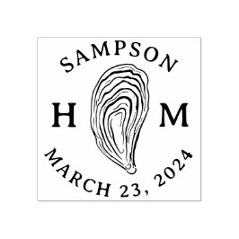 Nautisk ostron-Snäcka, Monogram med Namn datum Stämpel