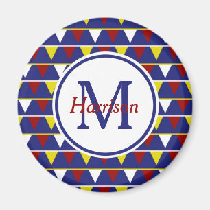 Nautisk pensionär på Blue Monogram Magnet
