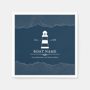 Nautisk Personlig Blue fythouse Boat Napkin Pappersservett
