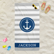 Nautisk Personlig Namn Grått stripe