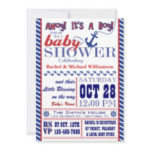 Nautisk pojkebaby showerinbjudan